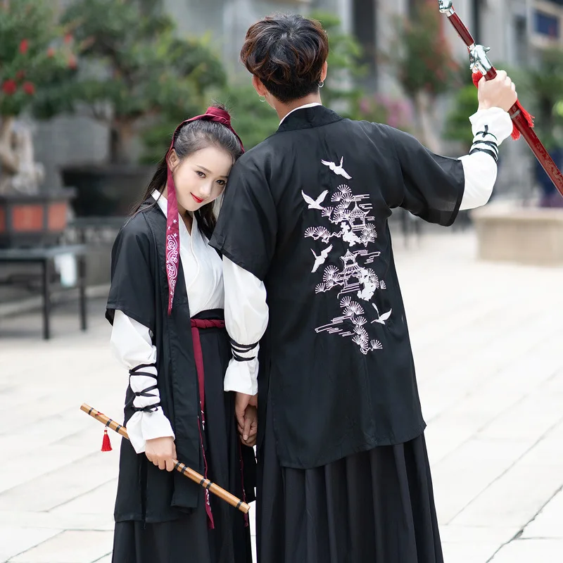 Традиционные китайские танцевальные костюмы Hanfu для женщин и мужчин халат