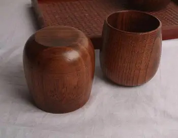 

100pcs Chinese Style Handmade Natural Spruce Wood Wooden Cup Mug Breakfast Milk Coffee Cup Drinkware Kitchen Accessories