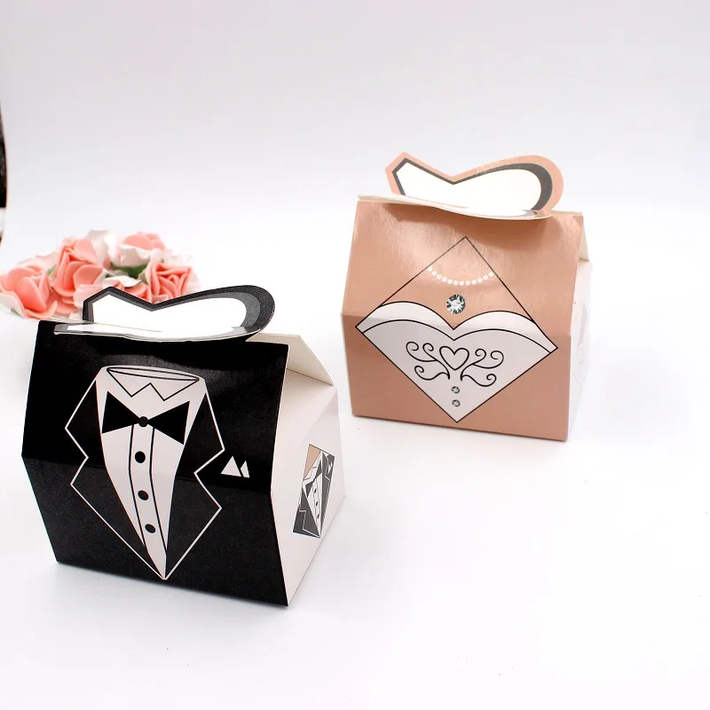 bride and groom favor bags