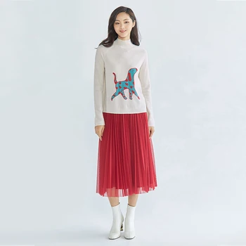 

Tailor Shop Custom MadeAll Cashmere Loose Half High Neck Cashmere Sweater Women Knit Sweater Sweater