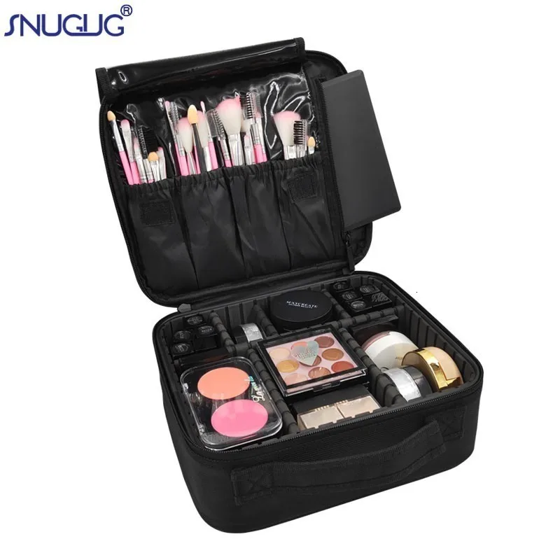 

2018 New Brand Suitcases Double Storey Professional Cosmetic Case Nail Pattern Semi-permanent Tool Box Storage Cosmetic Bag