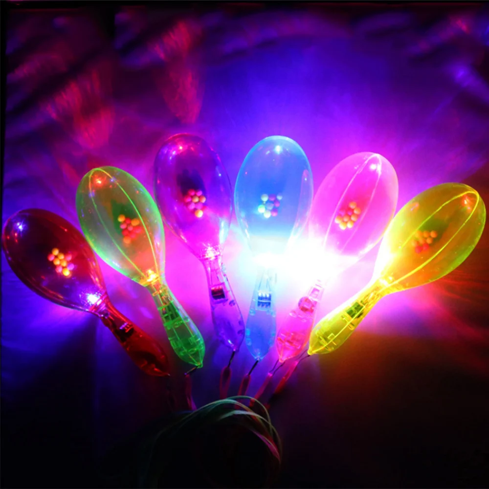 

LED Flashing Baby Rattle Percussion Musical Instruments Kids Toys Sand Hammer Party Toys Children rattle With colored lanyard