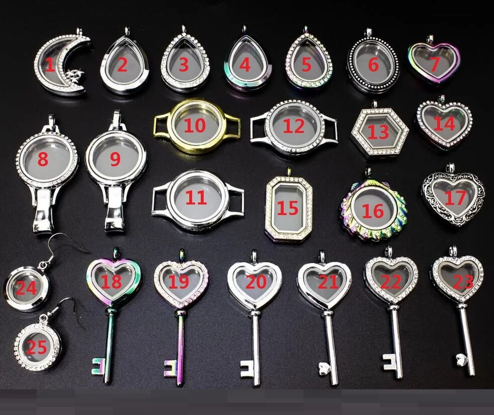 

DIY Floating glass living Memory Locket can put floating locket memory charms or mini photo in