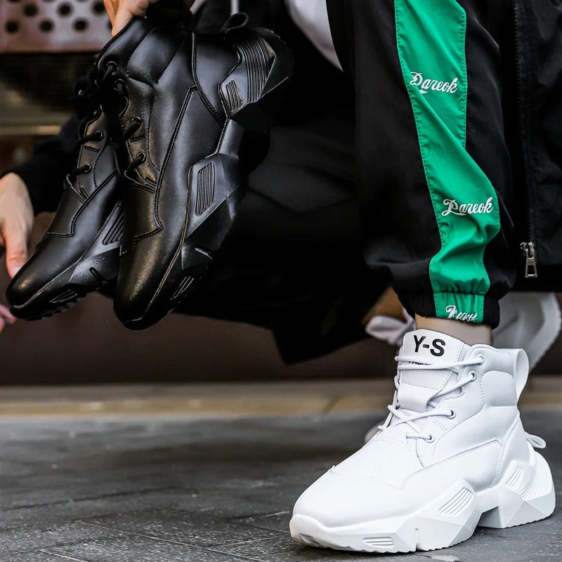 Зимние ботинки для мужчин из воловьей кожи, спилок, теплый мех, плюш ...