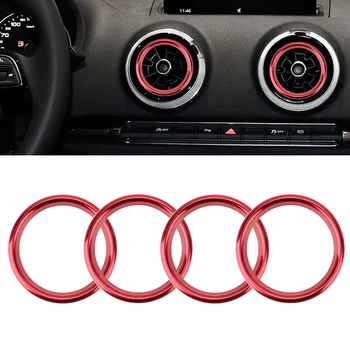 

4Pcs/Set Car Air Conditioner Vent Frame Cover Trim For Audi A3 8V 2013-2019 Aluminum Decorative Stickers Interior Accessories