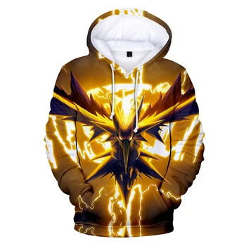 

New Hoodies Casual 3D Print pokemon Sweatshirt Long Sleeve Harajuku man Clothes 2018 Tops Kpop Hip Hop Plus Size Custom