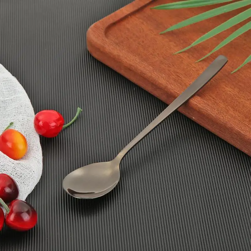 Нержавеющая сталь Студенческая уличная ложка для пикника Flatware столовая посуда кухонные гаджеты Кемпинг Альпинизм Основные аксессуары - Цвет: Черный