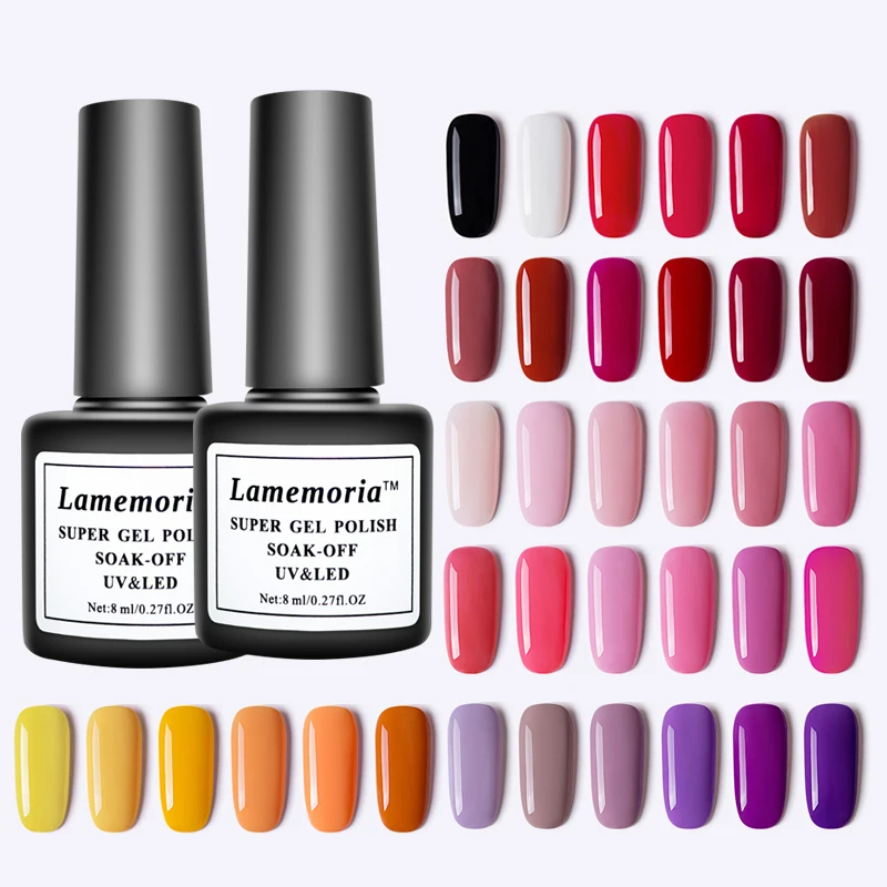 

8ml Uv Gel Nail Polish Top Uv Led Gel Nail Art Varnish Hybrid Soak Off Gel Lacquer Lucky Nail Paint Gel Polish Gellak