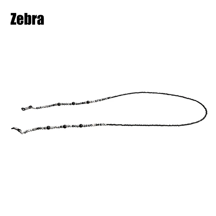 SOOLALA, бирюзовая цепочка для солнцезащитных очков, шнурок, шнурок, нескользящий шнур для очков, цепочка для очков, бусины Brillen Koord в подарочной упаковке - Цвет: Zebra