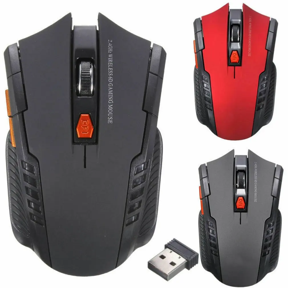 Wireless Mouse Optical Gaming 6 keys 2.4GHz Computer Mice with USB Receiver Voor Adjustable 1600DPI For Computer PC Laptop Wireless Mouse Optical Gaming 6 keys 2.4GHz Computer Mice with USB Receiver Voor Adjustable 1600DPI For Computer PC Laptop