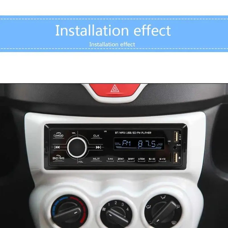 2.1A автомобильное зарядное устройство двойной USB AUX BT 2,4 lcd сенсорный экран MP3-плеер автомобильные аксессуары машина с микрофонный приемник головка черный