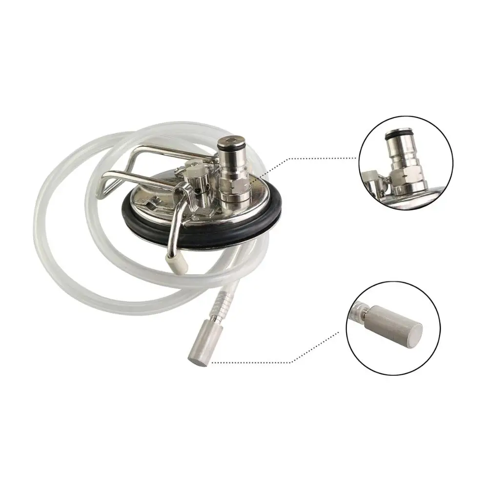 HomeBrew Cornelius Style Keg Carbonation Keg Lid with 2 Micron