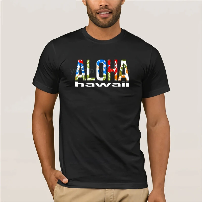 

Summer Fashion Street Short Sleeve T-Shirt Aloha Hawaiian T shirt Flowers Hawaii Funny Vacation Surf