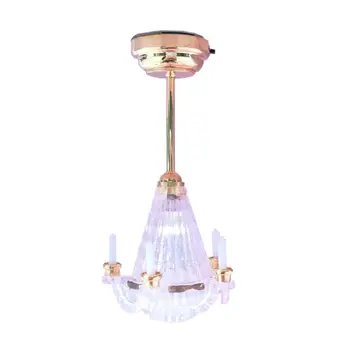 

1:12 Dollhouse Miniaturescale Ceiling Light Candles LED Lamp Battery Operated 72XC
