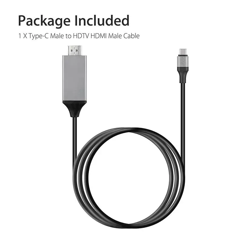 2 м для samsung Galaxy S8 S9 S9+ Note 9 PC type C к HDMI HD tv AV ТВ кабель адаптер серый