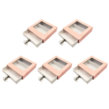 

5pcs Storage Packaging Case Makeup Protective Empty Display Glitter Paper With Handle False Eyelashes Box Drawer Gift Container