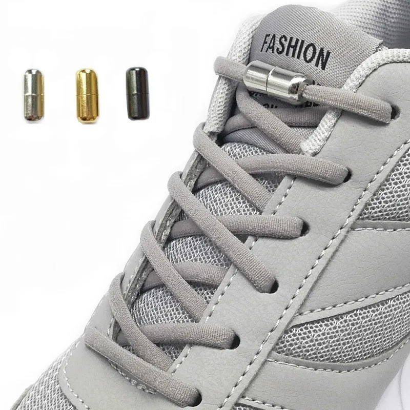 

Elastic No Tie Shoelaces Semicircle Shoe Laces For Kids and Adult Sneakers Shoelace Quick Lazy Metal Lock Laces Shoe Strings
