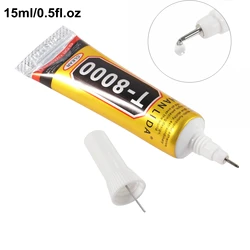 Adhésif multi usages pour fabrication de bijoux, 15ML, Gel pour strass et ongles, DIY bricolage, cadre de téléphone, colle pour verre, T 8000 