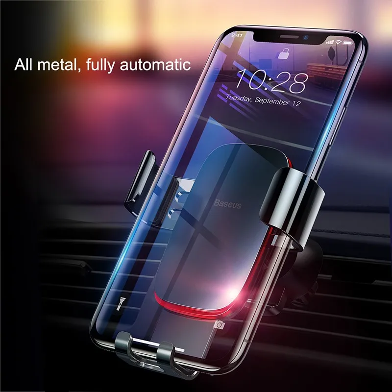 

Baseus Vehicle Gravity Mobile Phone Universal Car Bracket Wireless Charger Automatic Clamping Fast Car Charging Phone Holder