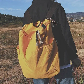 

Solid Color Multifunctional Bag Canvas Backpack Women Mochila School Bag For Travel Backpacks School Backpack For Girls