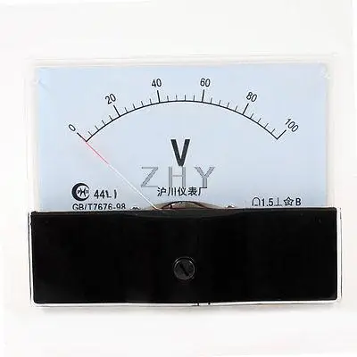 

DC 0-100V Analogue Needle Panel Meter Voltmeter Clear Black