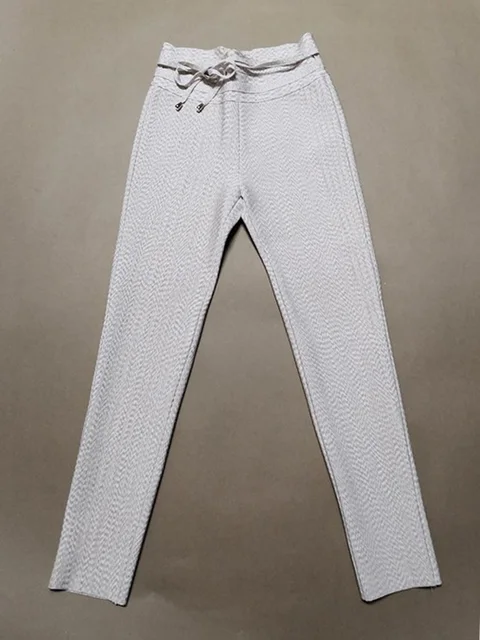 CIEMIILI Sexy Women Pants 2021 New Fashion High Waist Skinny Ties Ladyies Solid Long Pencil Party Bodycon Bandage Pants Apricot