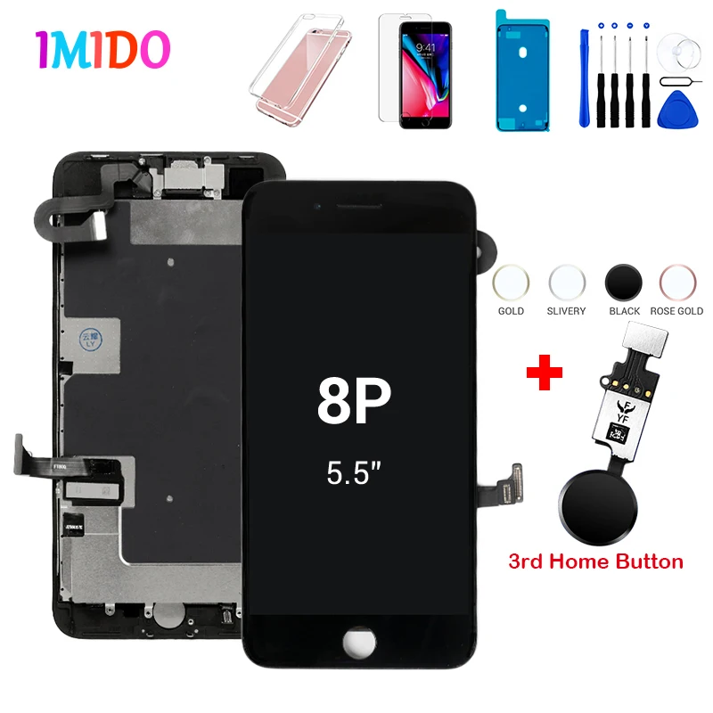 

OEM LCD Complete Screen for iPhone 8 Plus 8P Display Touch Digitizer Full Assembly Replacement with Home Button Grade AAA+++