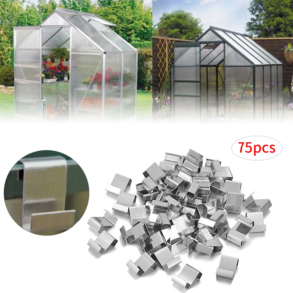 

75Pcs Z-Type Metal Glazing Greenhouse Glass Overlap Clips Fixing Clamp Tool Greenhouse Glazing Clips Garden Supplies Clips