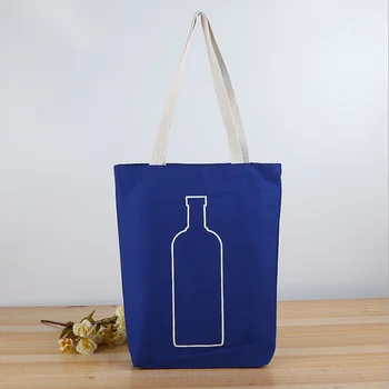 

Folding Shopping Bag Eco-friendly Reusable Portable Shoulder bag Fashion Wine bottle pattern customizable logo Advertising Bag
