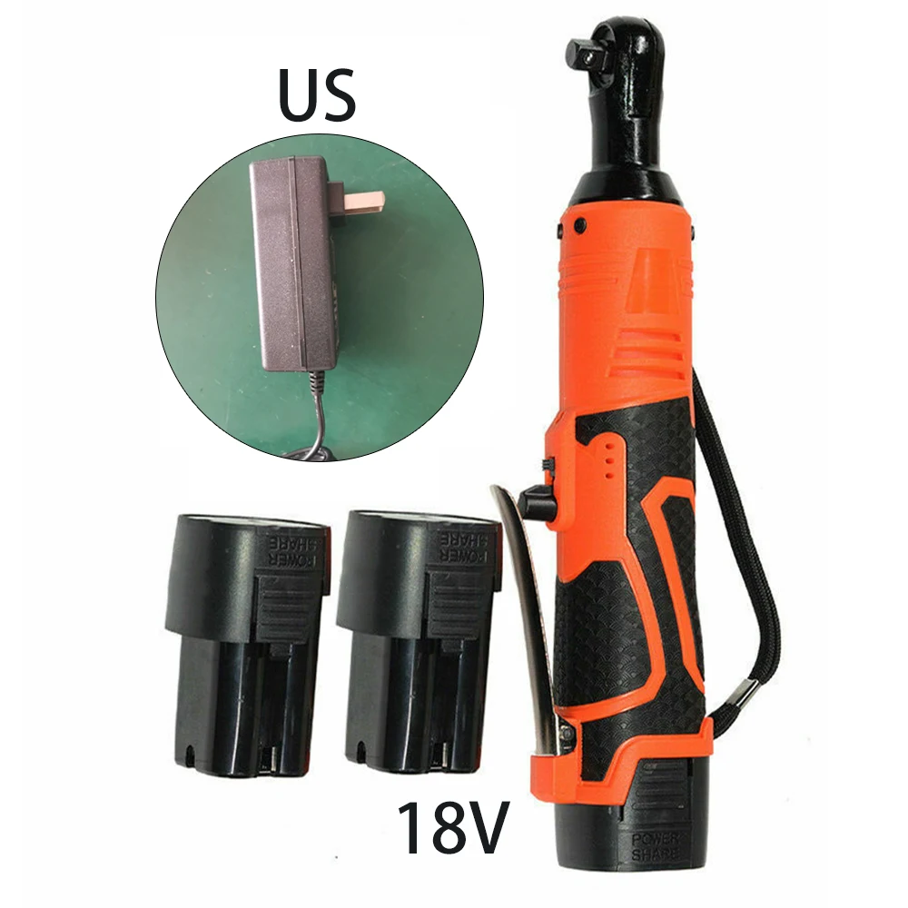 

18V 60N.m 3/8 Inch Cordless Electric Ratchet Wrench Tool & Charger & 2* Battery