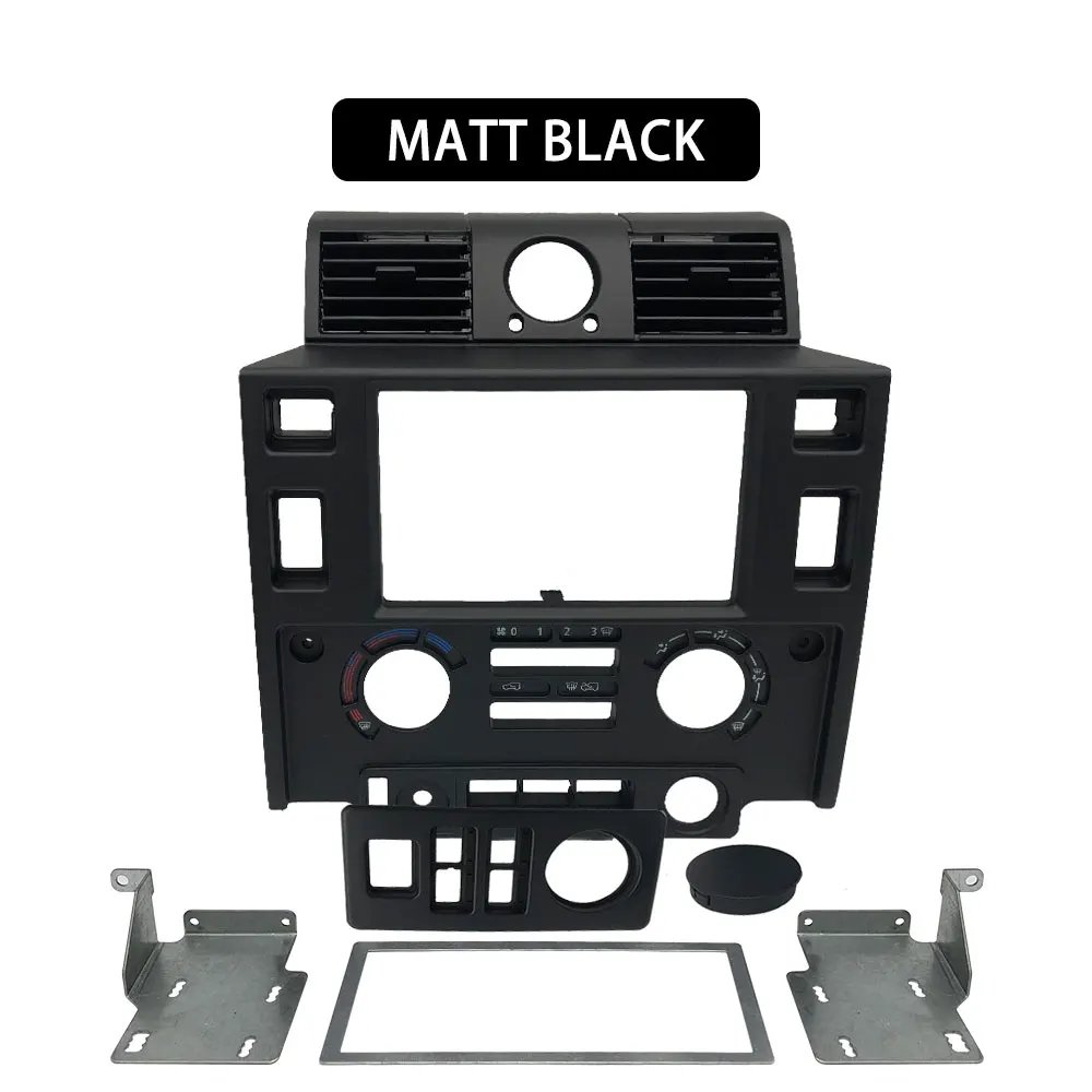 US $148.00 Car Styling Tuning Interior Parts Double Din Fascia Kit For Land Rover Defender Glossy Black Matt Black Carbon Look