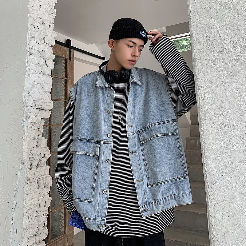 mens vest and jeans look