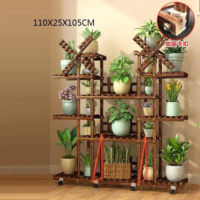 Decorativa Madera Saksi Standi Крытая подставка для лестницы Stojaki Pot Dekoration Rack Stojak Na Kwiaty балкон Цветочная полка для растений - Цвет: Version A