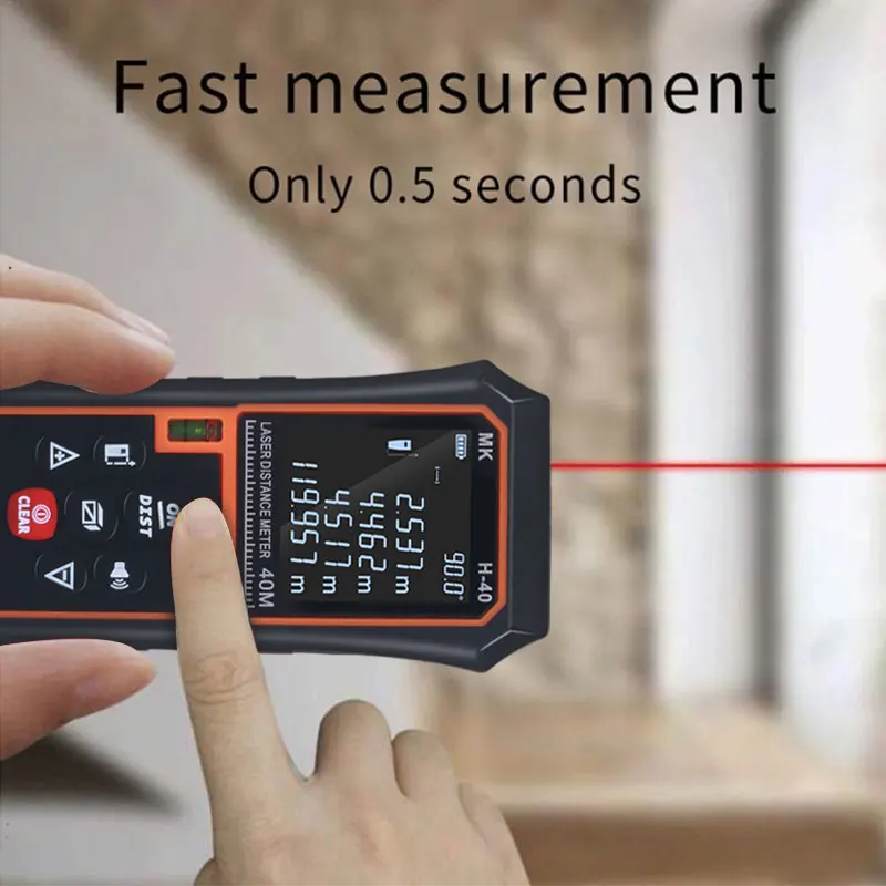 ABS Plastic Red Handheld Range Finder Laser Rangefinder Calculate Building Tools Laser Range Finder Accurate Digital