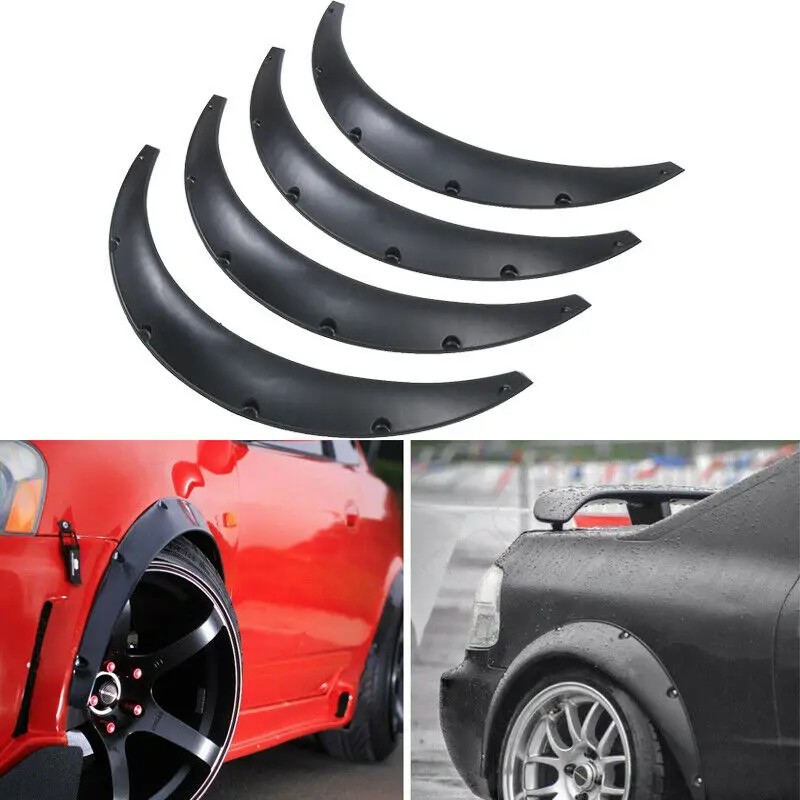 

4x Universal Flexible Car Mudguards Mud Splash Guards Mud Flaps Fender Flares Extra Wide Body Wheel Arches