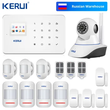 

Kerui G18 GSM Alarm System Android IOS APP Touch keypad Smart Home Burglar with Wifi Camera