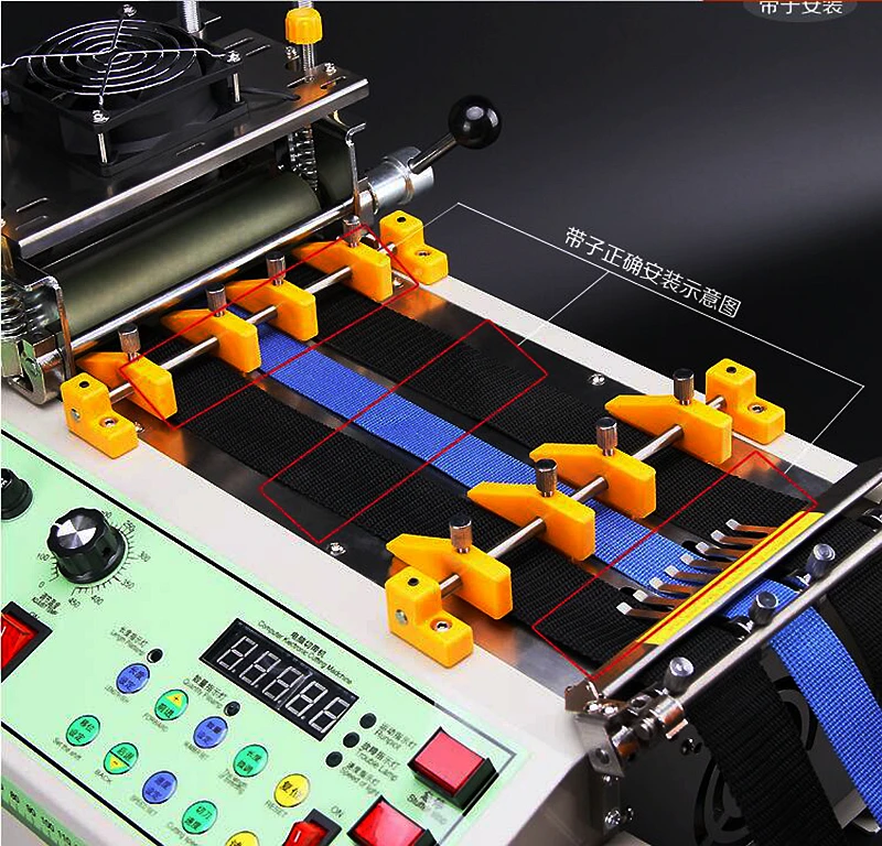  140T computer hot and cold Cloth belt cutting machine magic adhesive tape zipper webbing machine el
