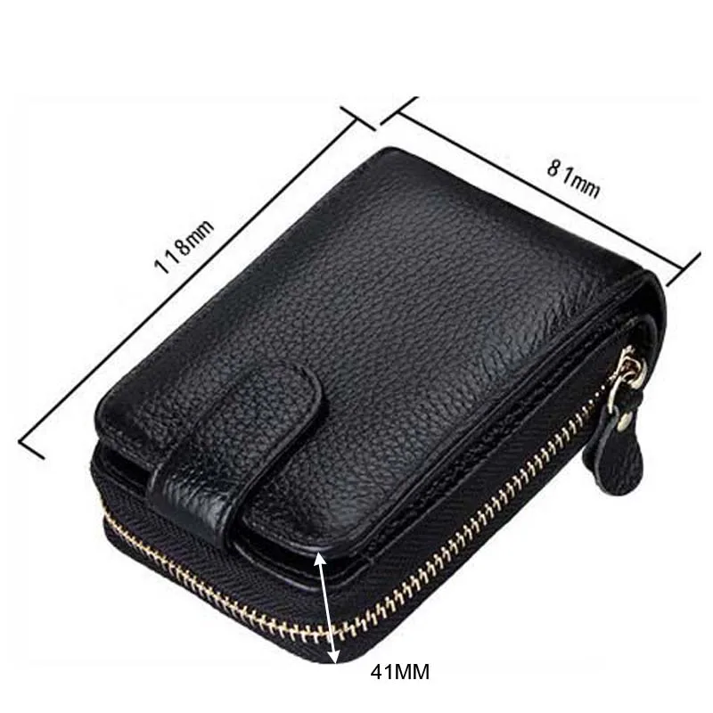 10PCS / LOT RFID Blocking Large Capacity Luxury Genuine Leather Clutch Wallet Card Holder Organizer Unsex Purse