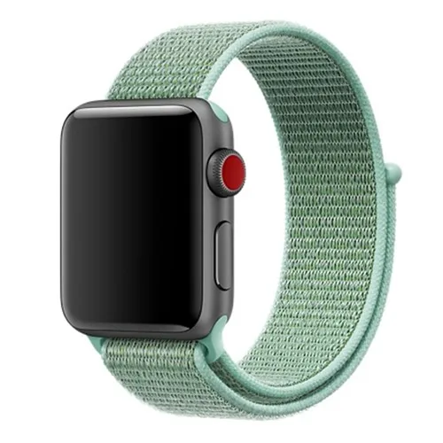 Нейлоновый ремешок для Apple Watch band 42 мм 38 мм iWatch 4 band 44 мм 40 мм Браслет спортивная петля ремешок для часов correa ремень дышащий - Цвет ремешка: marine green