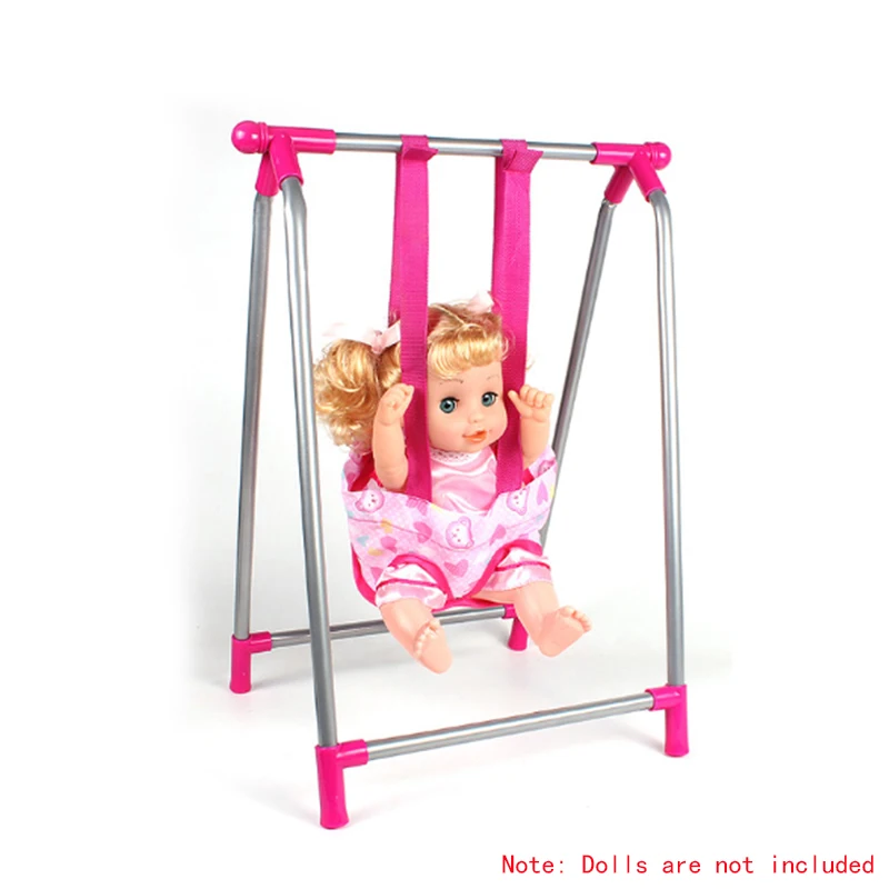  4 In 1 Baby Play House Pretend Play Toy Doll House Accessories Dollhouse Rocking Chairs Swing Bed D