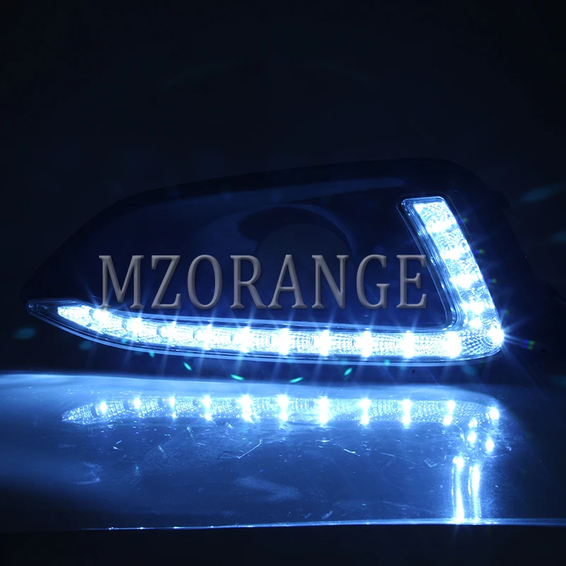 2 шт. drl 3 цвета дневные ходовые огни для Chevrolet Malibu DRL с противотуманной лампой отверстие реле 12 в дневной свет автомобиль-Стайлинг