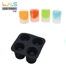 4-Cup Ice Cube Shot Форма резиновый шутеры стеклянная литьевая пресс-форма лоток вечерние 10,08