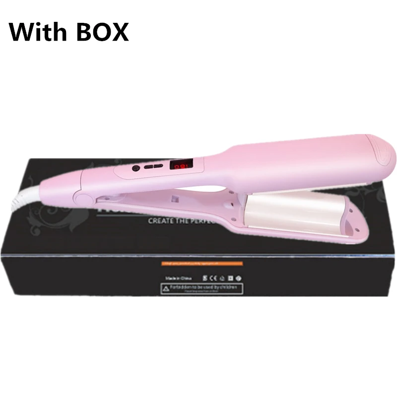 pink with box Автоматическая щипцы для завивки волос, двусторонний вращающийся ролик для волос, Керамическая щипцы для завивки волос, 1 дюйм, двойное напряжение, волнистые щипцы для завивки волос, для укладки волос - Цвет: pink with box