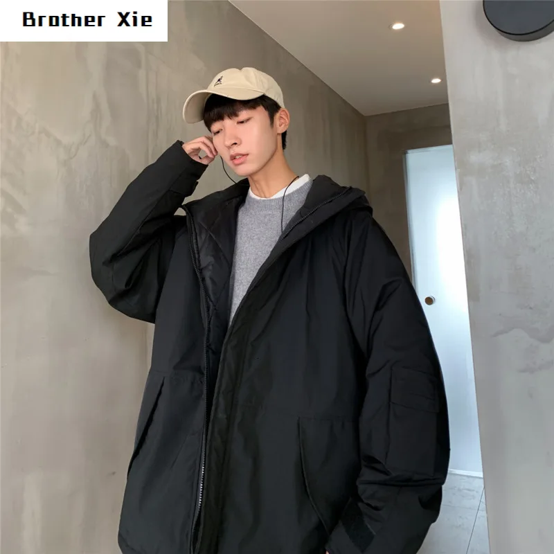 

Cargo Jacket Men's Fashion Solid Color Casual Hooded Jacket Man Streetwear Wild Hip Hop Loose Bomber Jacket Large Size M-5XL