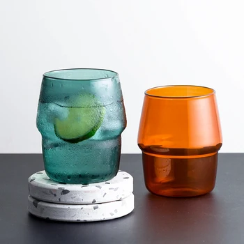 

Nordic Glass Cup Simple High Capacity Coffee Mug Color Heat Resistant Glass Cups Creative Juice Cups Canecas Drinkware DA60BLB