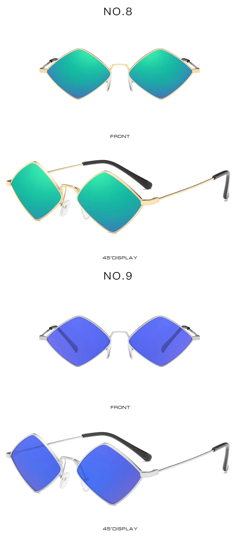 Vintage Chic Rhombus Mini Sunglasss For Women 2021 New Brand Alloy Small Mirror Sun Glasses Men Irregular Shades Oculos Feminino oversized square sunglasses