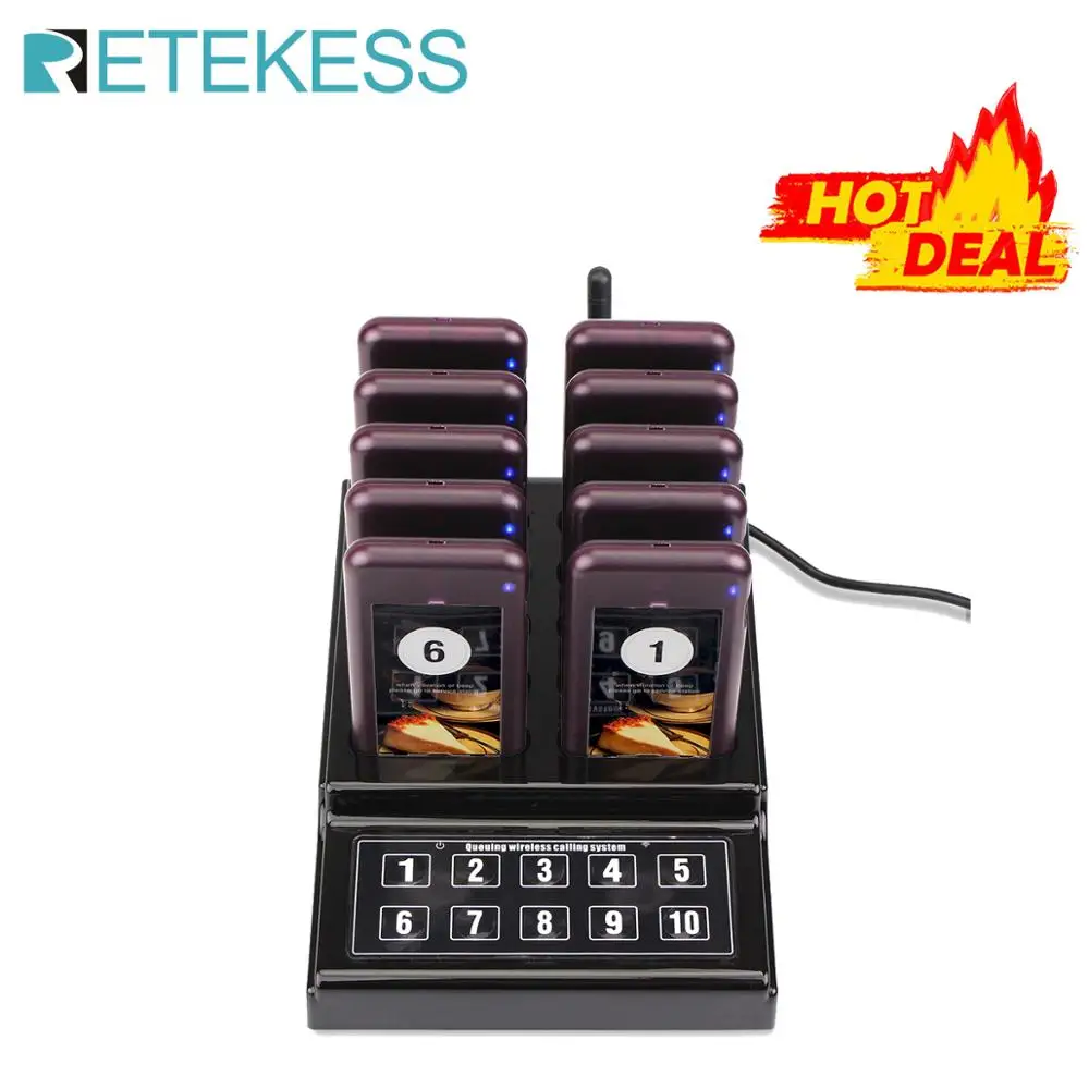 Retekess Restaurant Pager Wireless Waiter Paging Queuing Calling Pager Wireless Waiter Paging Queuing