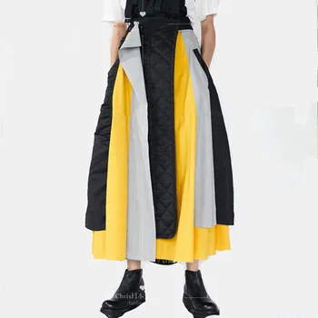 

2020 New Spring Autumn High Quality Fashion A-Line Splicing Casual Personality Women's Half Skirt Oversized C046