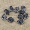 Natural Semi-precious Stone Connector Charms Oval Crystal Quartz Pendant for Jewelry Making DIY Necklace Bracelet Accessories ► Photo 3/6