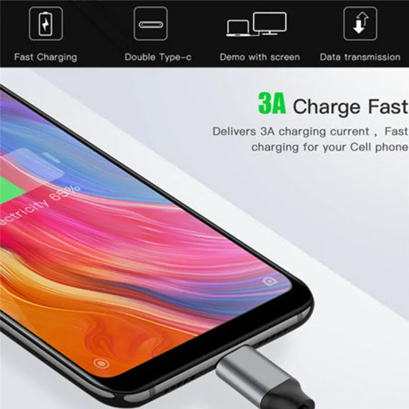 Usb type-C к USB C 3,1 мужчин и мужчин синхронизация Быстрая зарядка кабель для MacBook скорость 3A